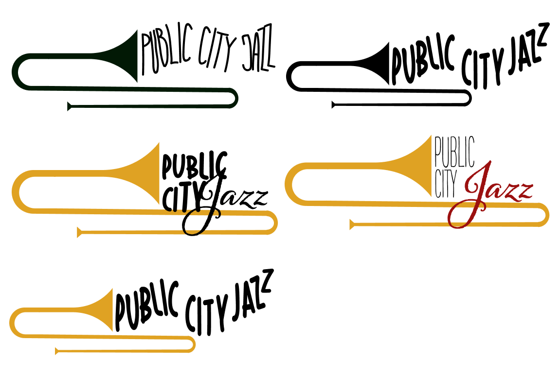 Logo variatons for public city jazz